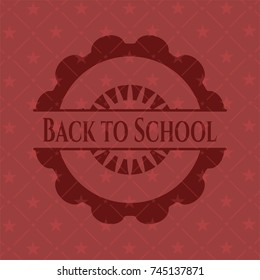 Back to School red emblem. Retro