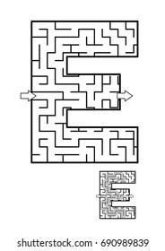 Back to school or regular learning reinforcement alphabet activity for kids - letter E maze. Use as is or add fun cartoon characters. Answer included.
