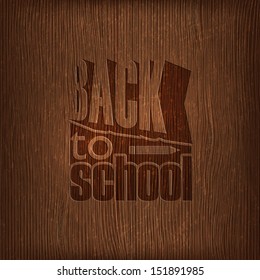 back to school retro design on wooden background