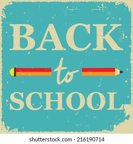 Back to school, retro poster