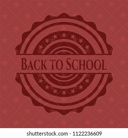 Back to School retro red emblem