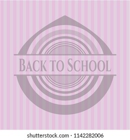 Back to School retro style pink emblem