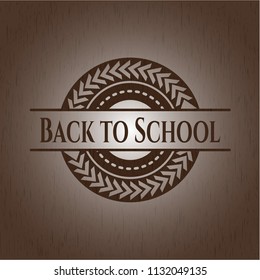 Back to School retro style wood emblem