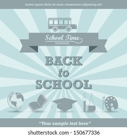 Back to school - retro vector illustration