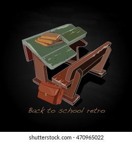 Back to school retro vector illustration isolated 