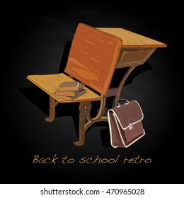 Back to school retro vector illustration isolated 