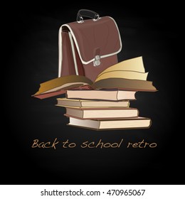 Back to school retro vector illustration isolated 