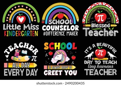 Back to school retro vintage Bundle t shirt design.