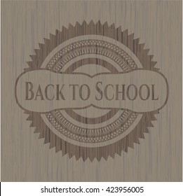 Back to School retro wood emblem