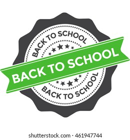 Back to School Round Badge with Green Seal