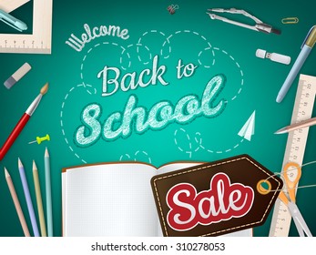Back to School Sale background. EPS 10 vector file included