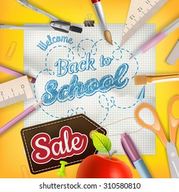 Back to School Sale background. EPS 10 vector file included