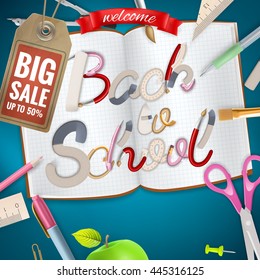 Back to School sale background. EPS 10 vector file included