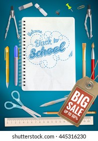 Back to School sale background. EPS 10 vector file included