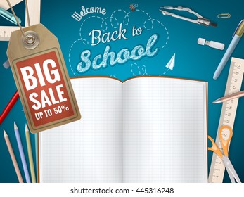 Back to School sale background. EPS 10 vector file included