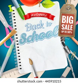 Back to School sale background. EPS 10 vector file included