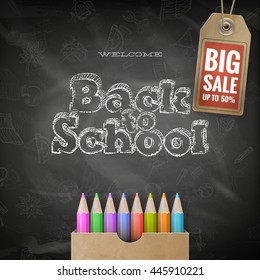 Back to School sale background. EPS 10 vector file included