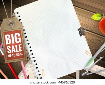 Back to School sale background. EPS 10 vector file included