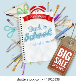 Back to School sale background. EPS 10 vector file included