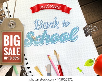 Back to School sale background. EPS 10 vector file included