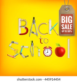 Back to School sale background. EPS 10 vector file included