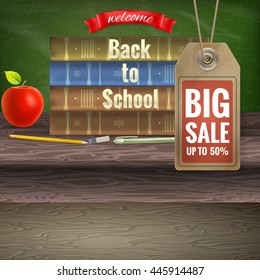 Back to School sale background. EPS 10 vector file included