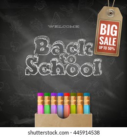 Back to School sale background. EPS 10 vector file included