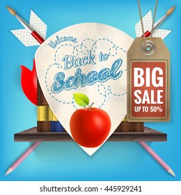Back to School sale background. EPS 10 vector file included