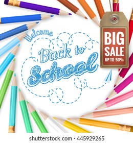 Back to School sale background. EPS 10 vector file included