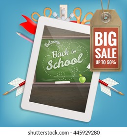 Back to School sale background. EPS 10 vector file included