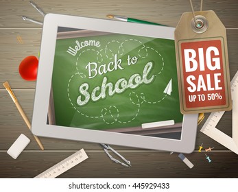 Back to School sale background. EPS 10 vector file included