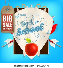 Back to School sale background. EPS 10 vector file included