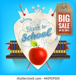 Back to School sale background. EPS 10 vector file included