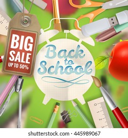Back to School sale background. EPS 10 vector file included