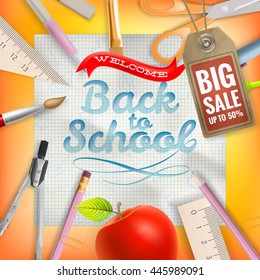Back to School sale background. EPS 10 vector file included