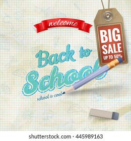 Back to School sale background. EPS 10 vector file included