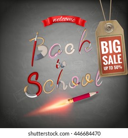 Back to School sale background. EPS 10 vector file included