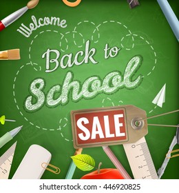 Back to School sale background. EPS 10 vector file included