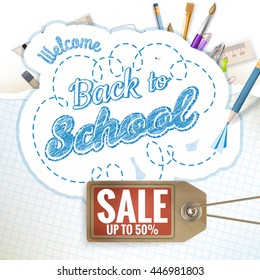 Back to School sale background. EPS 10 vector file included