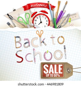 Back to School sale background. EPS 10 vector file included