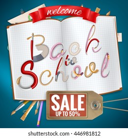 Back to School sale background. EPS 10 vector file included