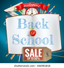 Back to School sale background. EPS 10 vector file included
