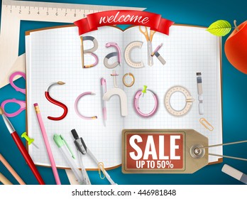 Back to School sale background. EPS 10 vector file included