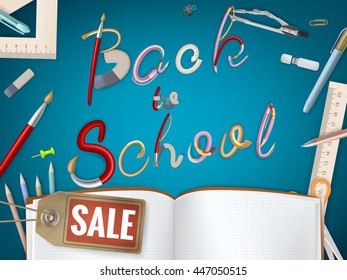 Back to School sale background. EPS 10 vector file included