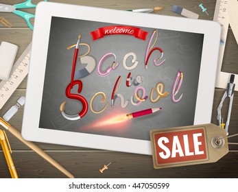 Back to School sale background. EPS 10 vector file included