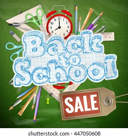 Back to School sale background. EPS 10 vector file included