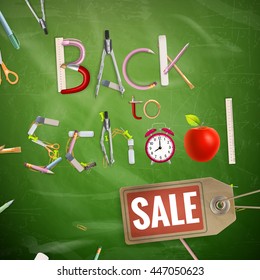 Back to School sale background. EPS 10 vector file included