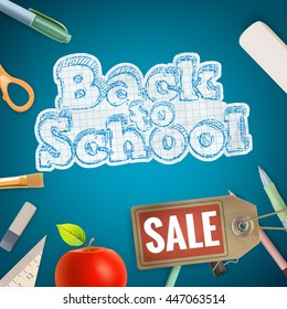 Back to School sale background. EPS 10 vector file included
