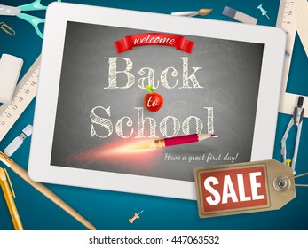 Back to School sale background. EPS 10 vector file included