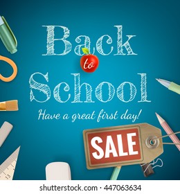 Back to School sale background. EPS 10 vector file included